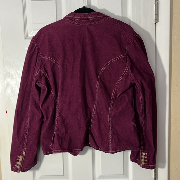 Sunset Cove Y2K VTG corduroy jacket cropped plum button-down front pockets 16p - Picture 9 of 13